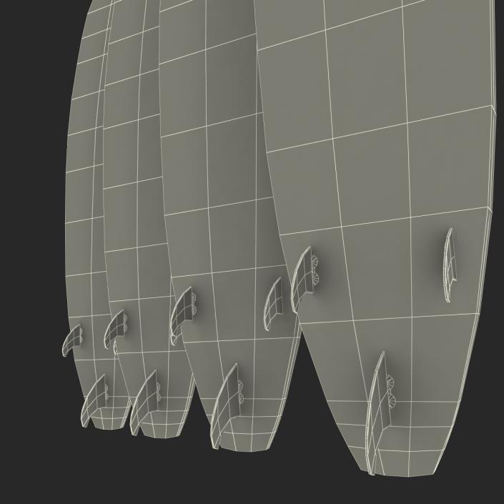 3D Surfboard Longboard 3D Models Set model