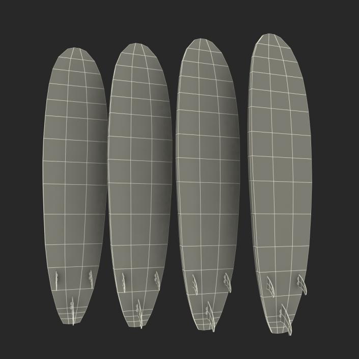 3D Surfboard Longboard 3D Models Set model