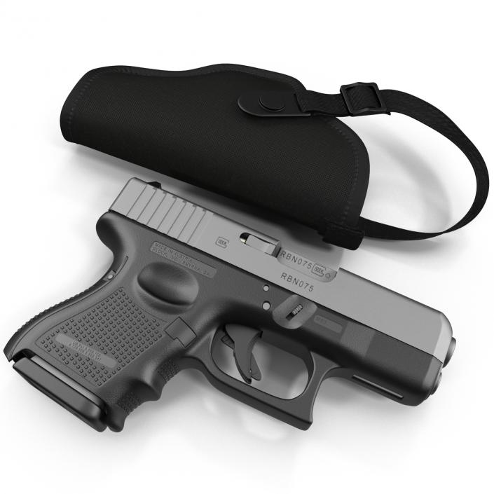 3D model Glock 26 and Holster