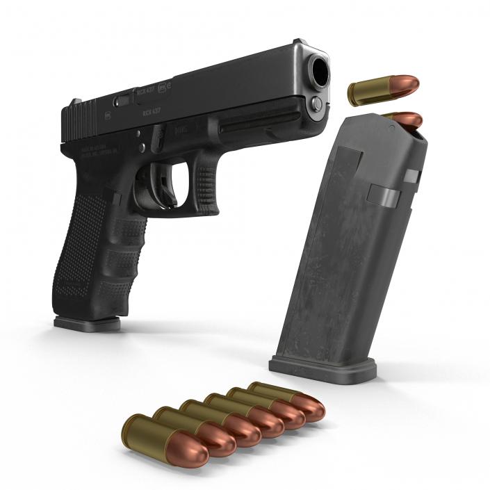 3D Glock 17 Semi Automatic Pistol Black