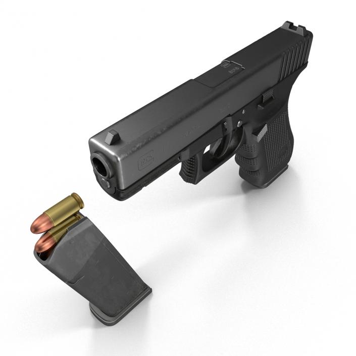 3D Glock 17 Semi Automatic Pistol Black