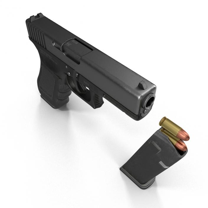 3D Glock 17 Semi Automatic Pistol Black