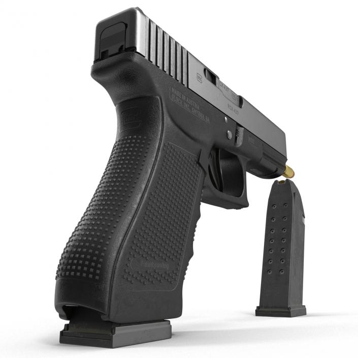 3D Glock 17 Semi Automatic Pistol Black