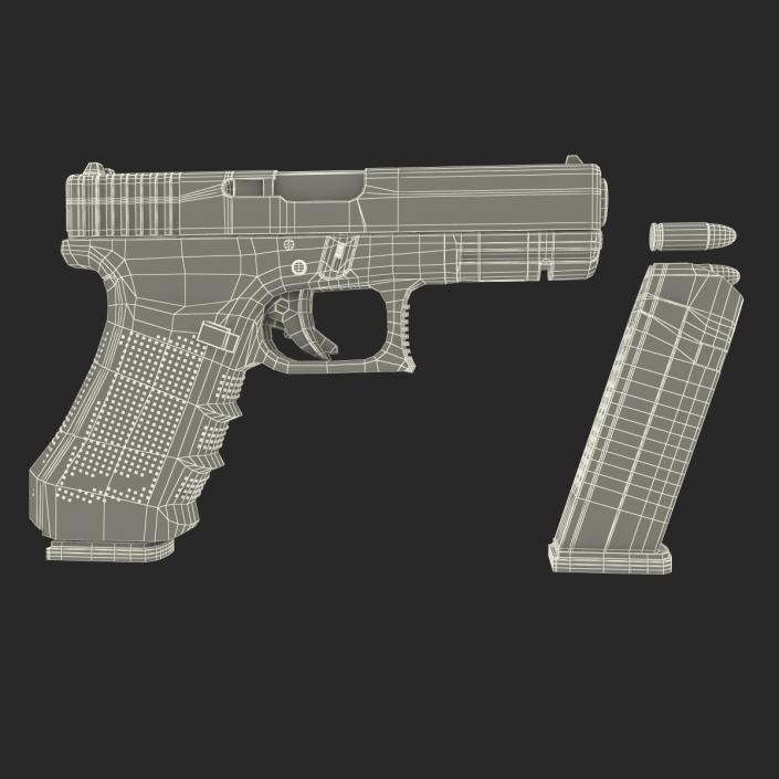 3D Glock 17 Semi Automatic Pistol Black