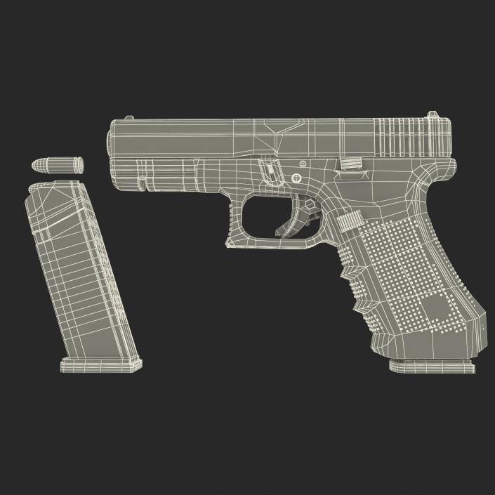 3D Glock 17 Semi Automatic Pistol Black