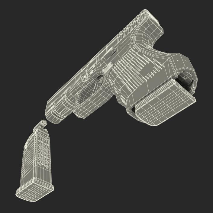 3D Glock 17 Semi Automatic Pistol Black