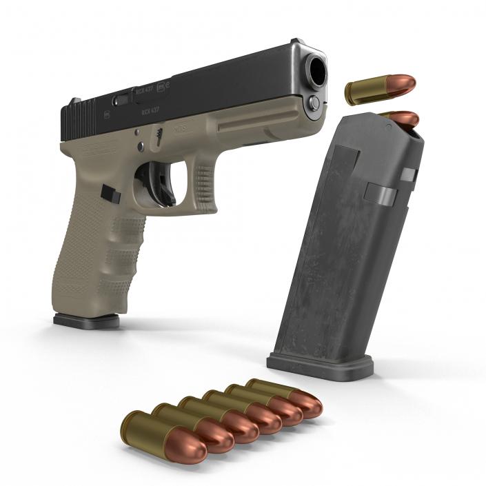 3D model Glock 17 Semi Automatic Pistol