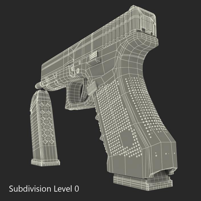 3D model Glock 17 Semi Automatic Pistol