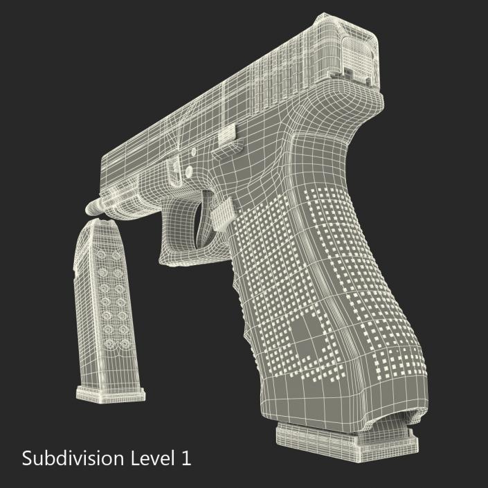 3D model Glock 17 Semi Automatic Pistol