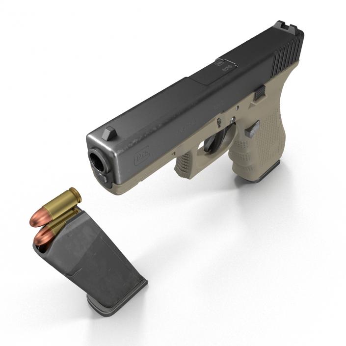 3D model Glock 17 Semi Automatic Pistol