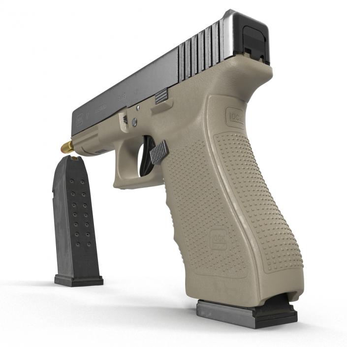 3D model Glock 17 Semi Automatic Pistol