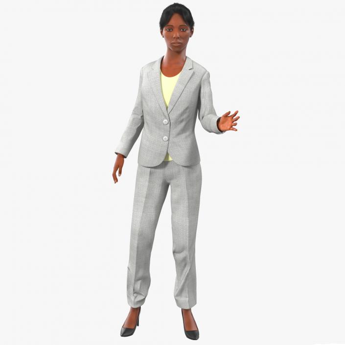 3D model Business Woman African American Rigged 2