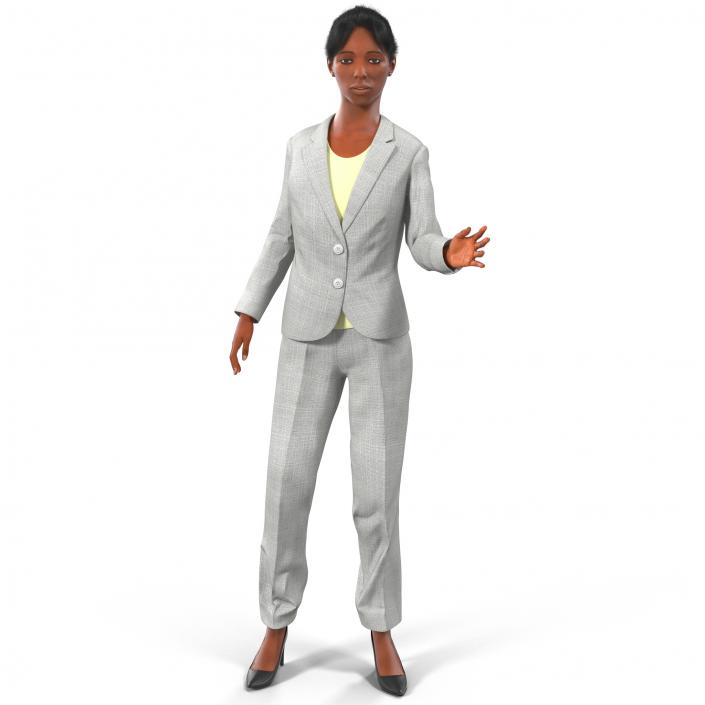 3D model Business Woman African American Rigged 2