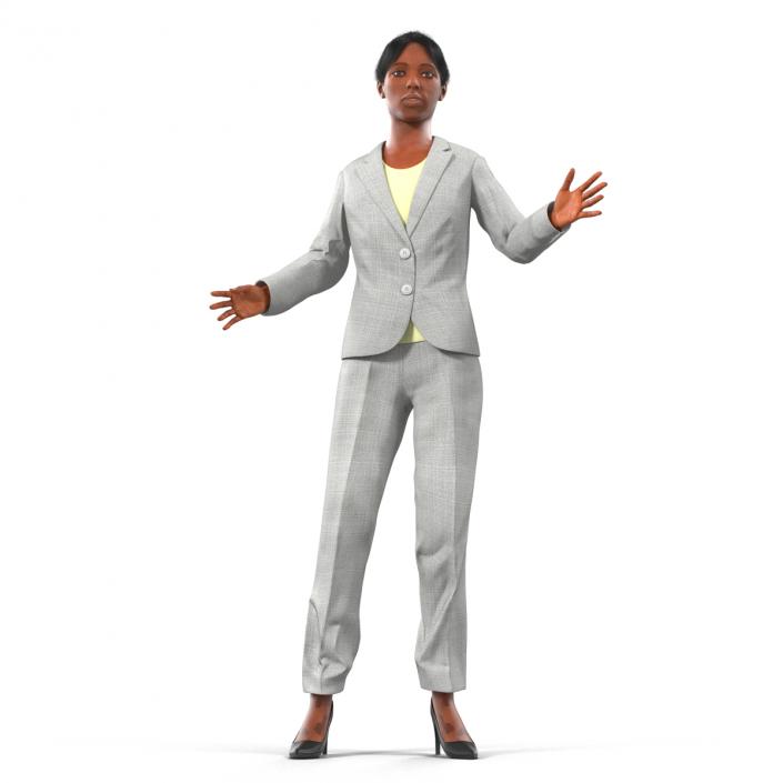 3D model Business Woman African American Rigged 2