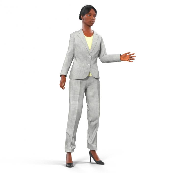 3D model Business Woman African American Rigged 2