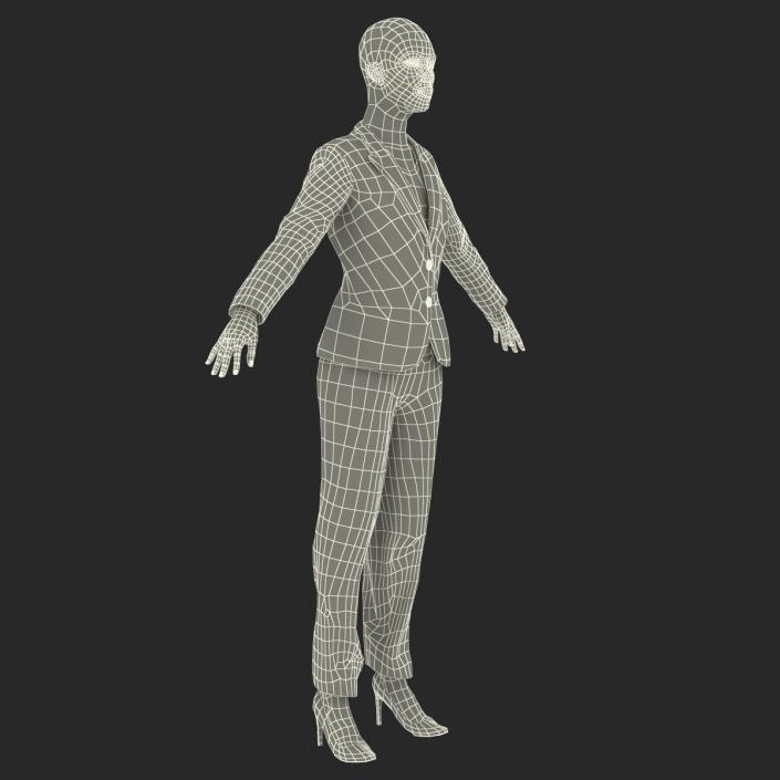 3D model Business Woman African American Rigged 2