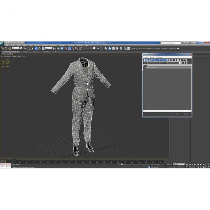 Women Workwear Suit 3D model