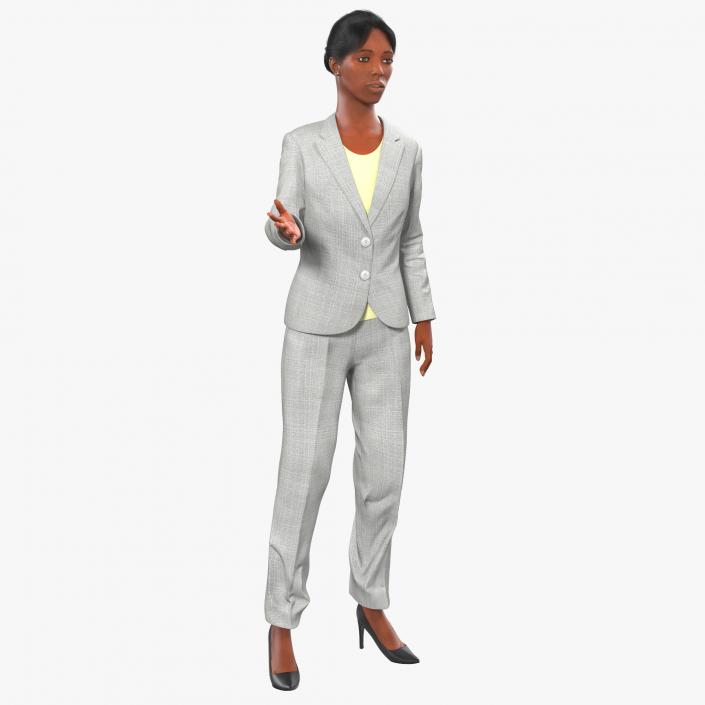 3D Business Woman African American Rigged model