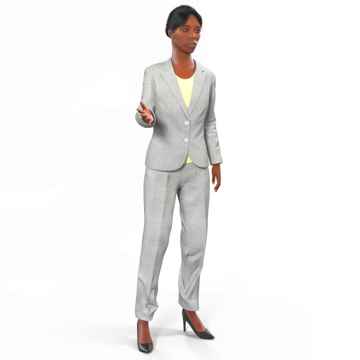 3D Business Woman African American Rigged model