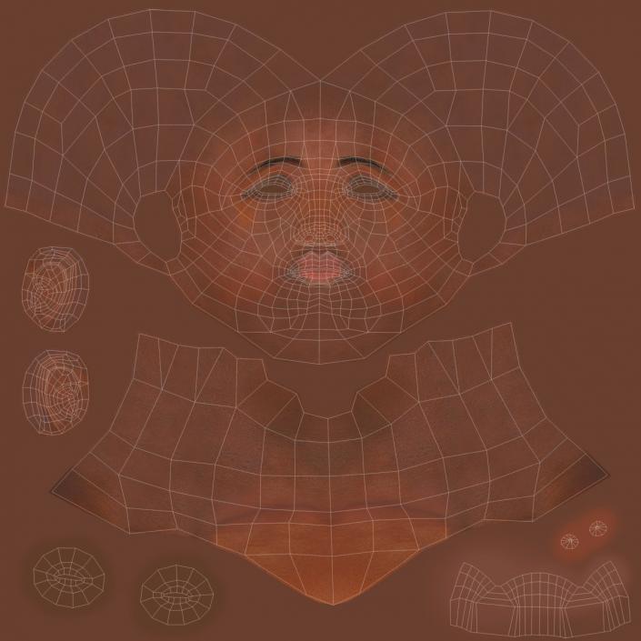 3D Business Woman African American Rigged model