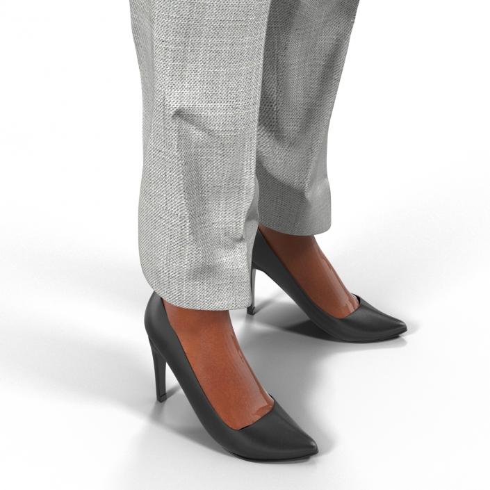 3D Business Woman African American Rigged model