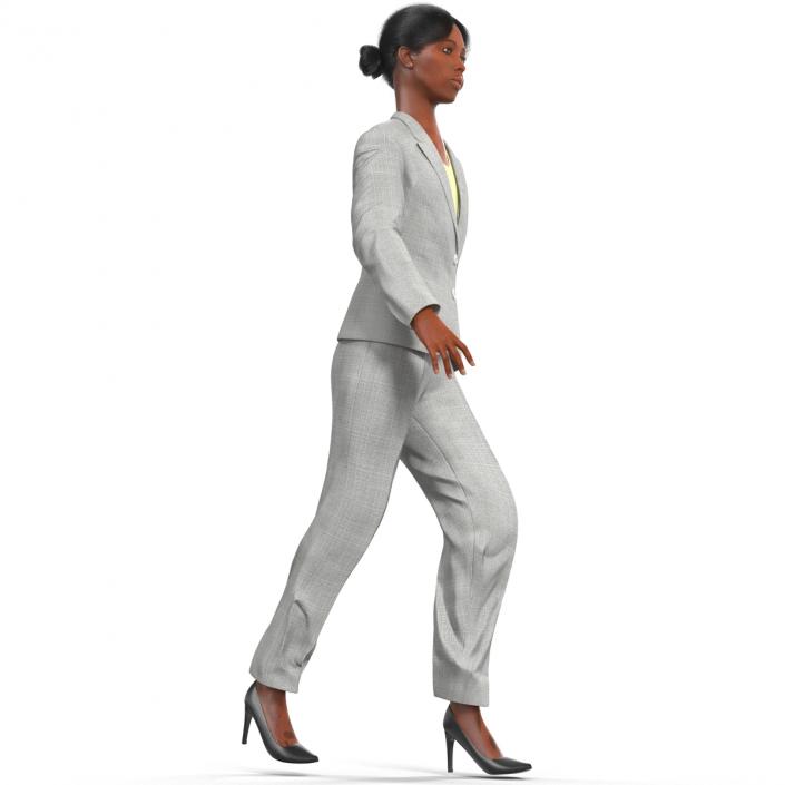 3D Business Woman African American Rigged model