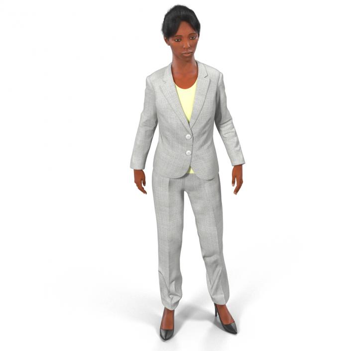 3D Business Woman African American Rigged model