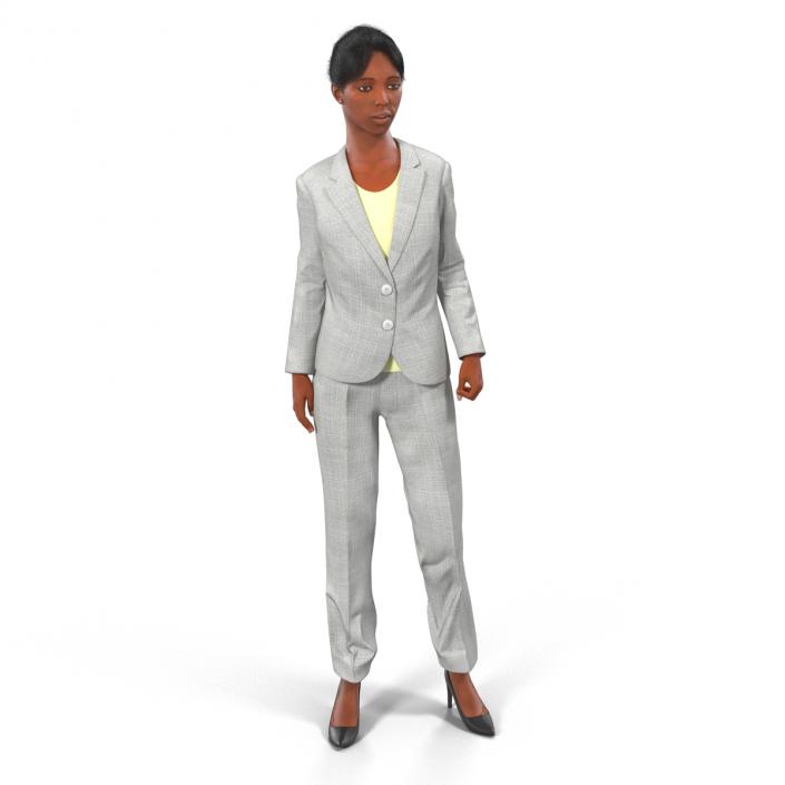 3D Business Woman African American Rigged model