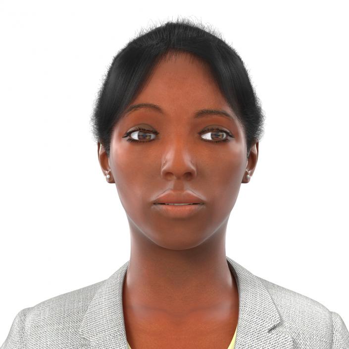 3D Business Woman African American Rigged model