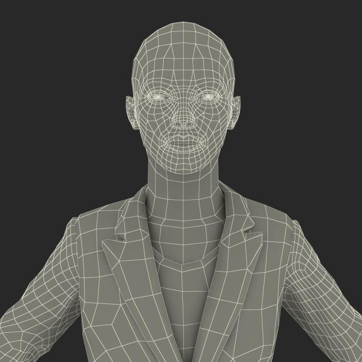 3D Business Woman African American Rigged model