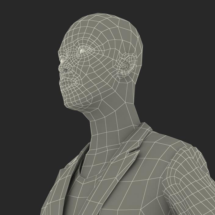 3D Business Woman African American Rigged model