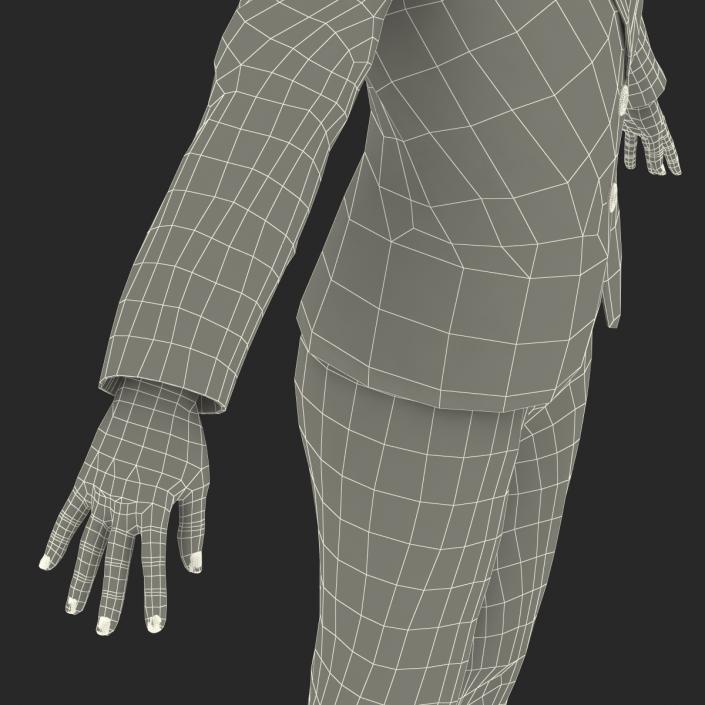 3D Business Woman African American Rigged model