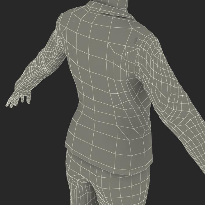 3D Business Woman African American Rigged model