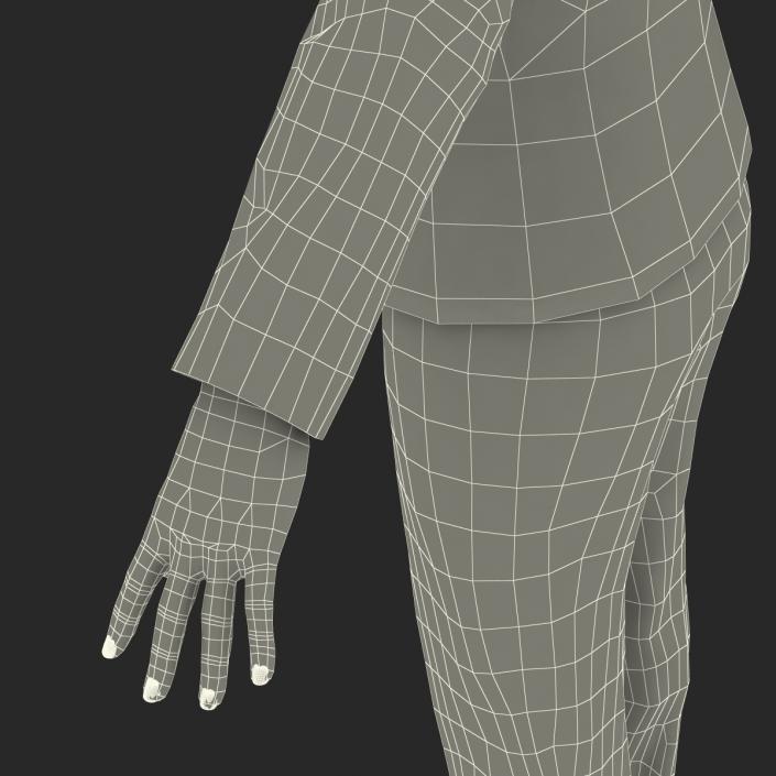 3D Business Woman African American Rigged model