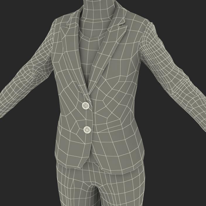 3D Business Woman African American Rigged model