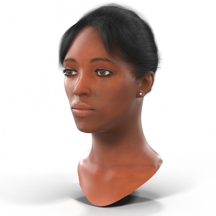 African American Woman Head 3D