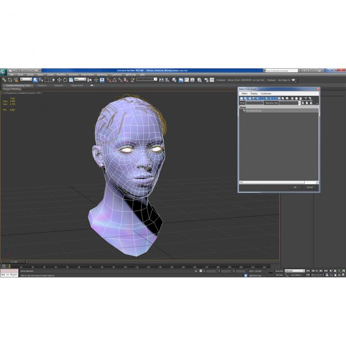 African American Woman Head 3D