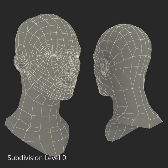 African American Woman Head 3D