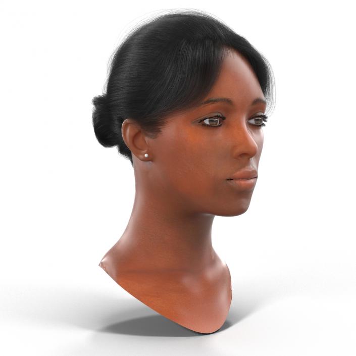 African American Woman Head 3D