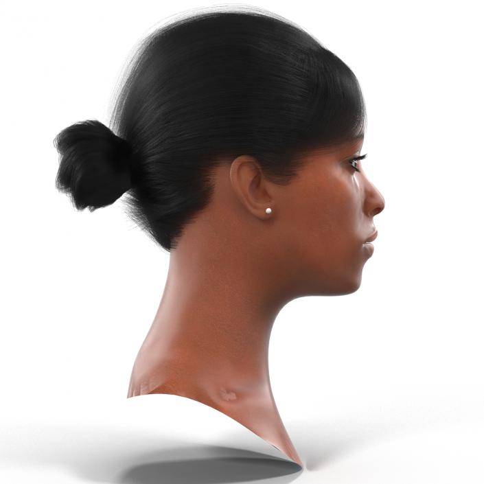 African American Woman Head 3D