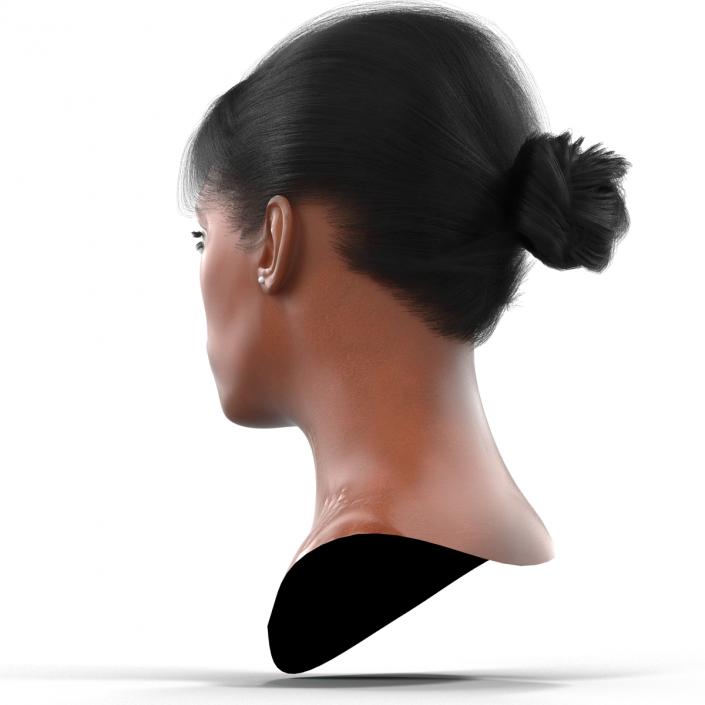 African American Woman Head 3D