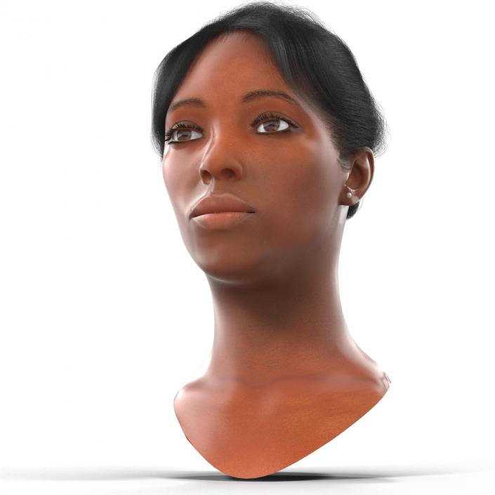 African American Woman Head 3D