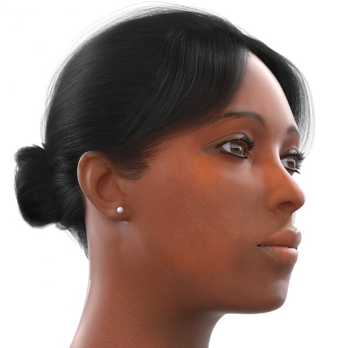 African American Woman Head 3D