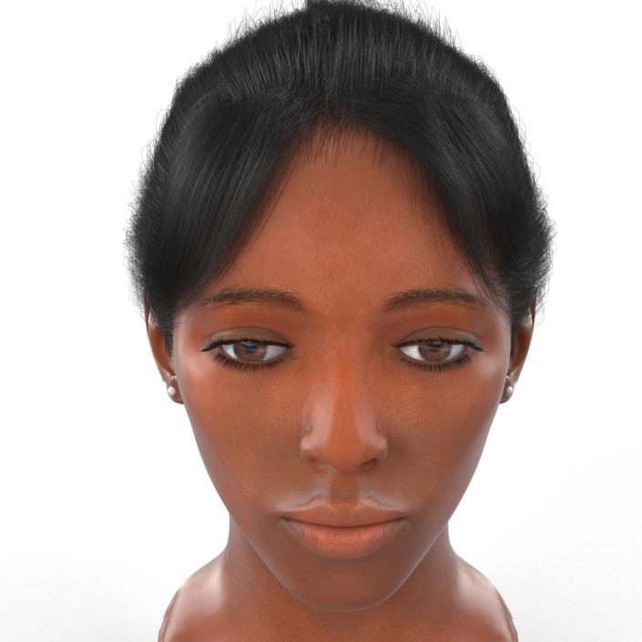 African American Woman Head 3D