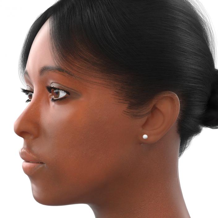 African American Woman Head 3D