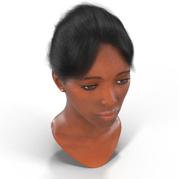 African American Woman Head 3D