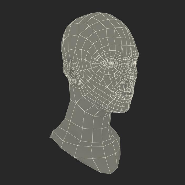 African American Woman Head 3D