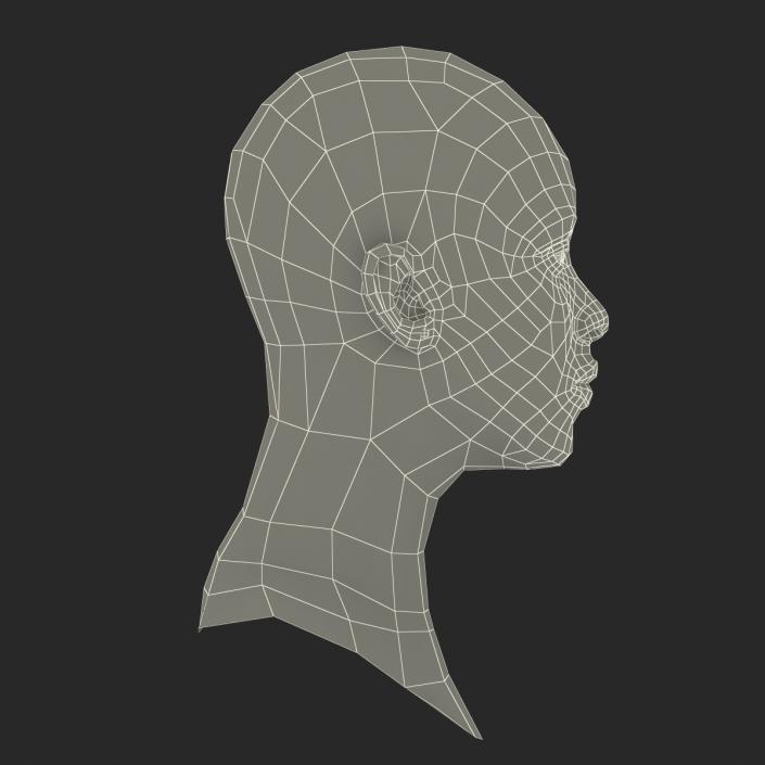 African American Woman Head 3D