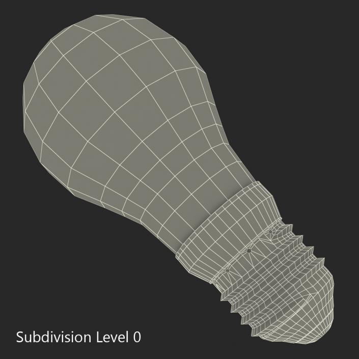 3D Energy Saving Light Bulb 2 Illuminated model