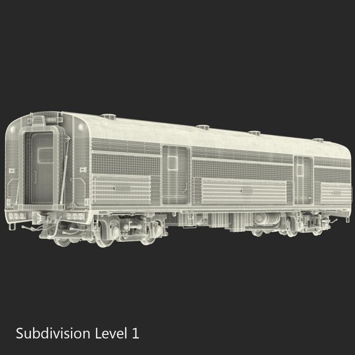 Railroad Amtrak Baggage Car 2 3D model